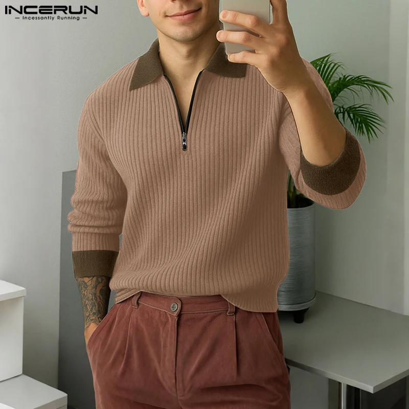INCERUN Men Pullovers Patchwork Lapel Long Sleeve Knitted Zipper Male Sweater Streetwear 2025 Fashion Casual Men Clothing S-5XL
INCERUN Men Pullovers Patchwork Lapel Long Sleeve Knitted Zipper Male Sweater Streetwear 2025 Fashion Casual Men Clothing S-5XL