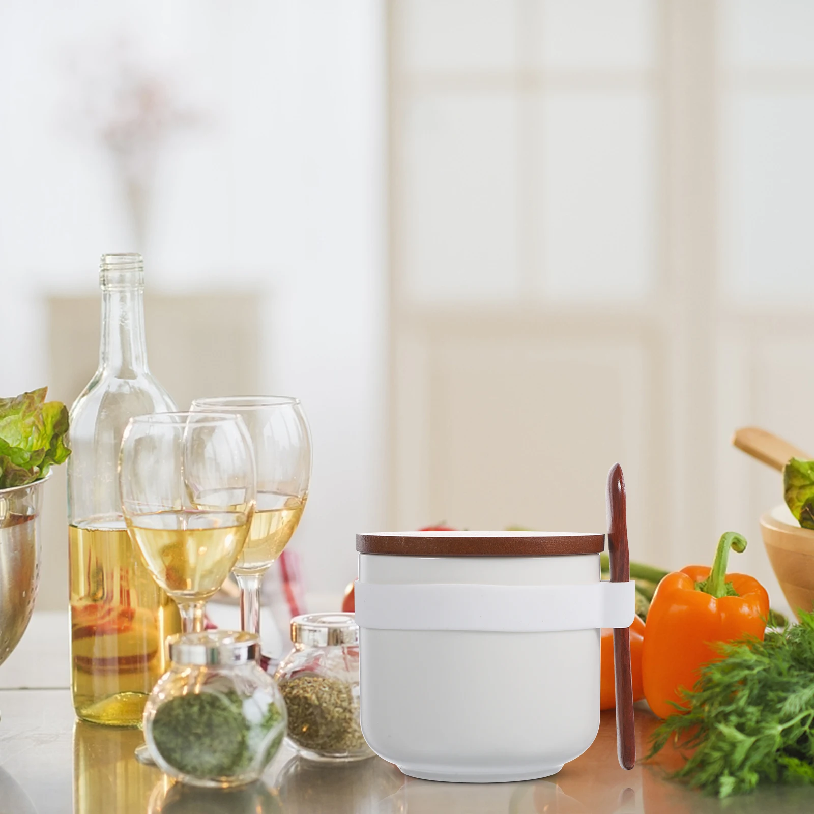 Ceramic Seasoning Jar Set 150ml Spice Container Matte White Kitchen Salt Sugar Storage Canister Wooden Spoon Holder
Ceramic Seasoning Jar Set 150ml Spice Container Matte White Kitchen Salt Sugar Storage Canister Wooden Spoon Holder