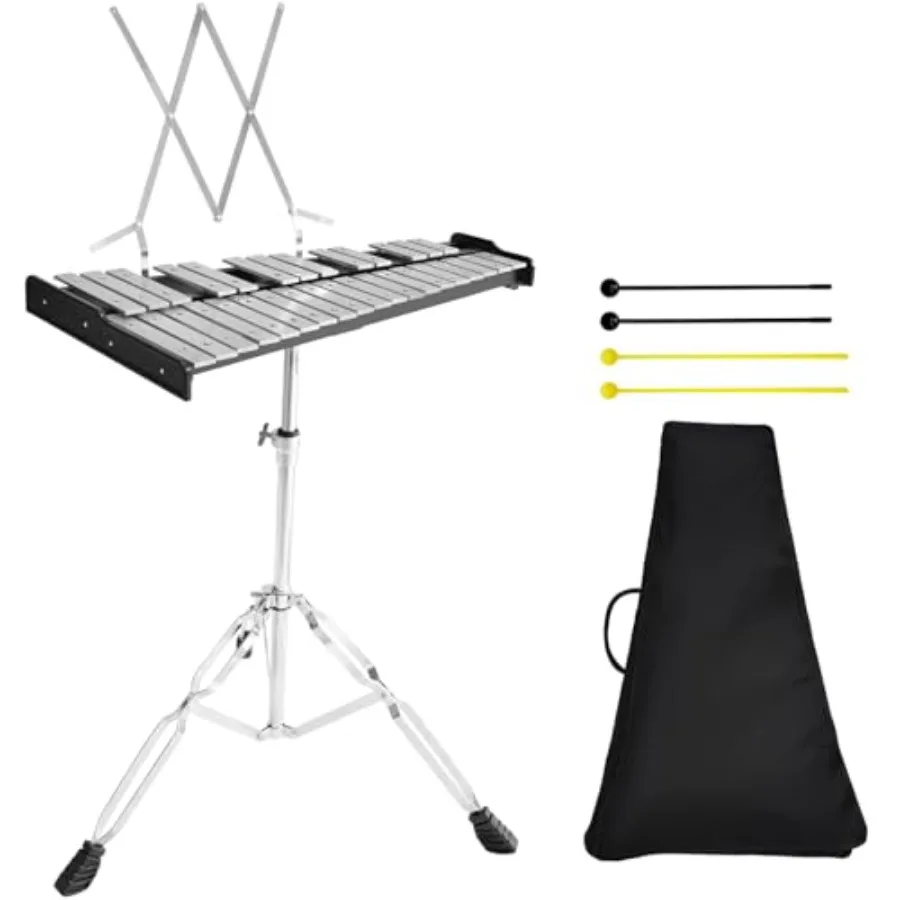 Julymoda 32 Notes Glockenspiel Xylophone Bell Kit Professional Aluminum Percussion Instrument Set for Adult with Adjustable Sta
Julymoda 32 Notes Glockenspiel Xylophone Bell Kit Professional Aluminum Percussion Instrument Set for Adult with Adjustable Sta