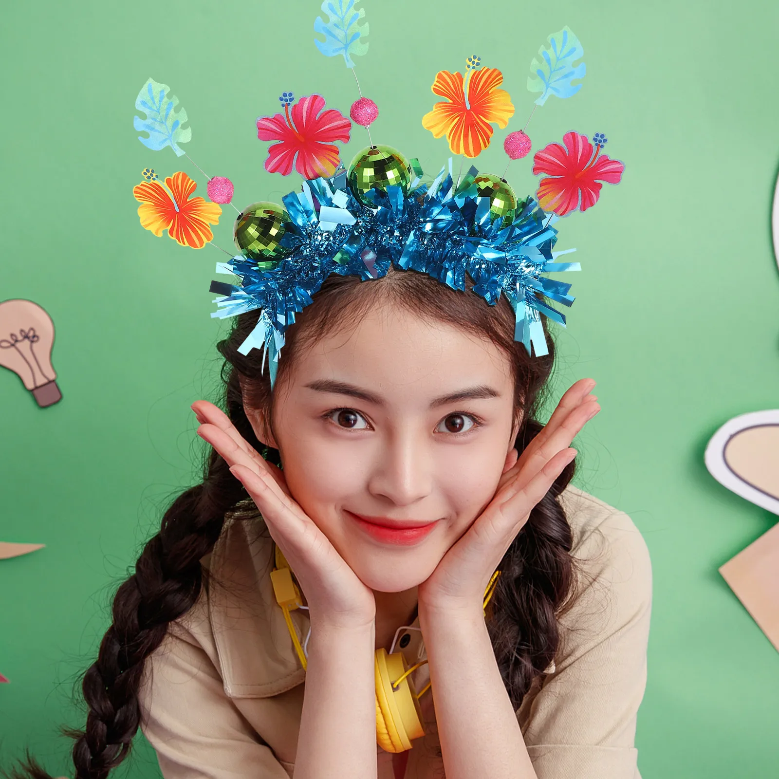 Hawaiian Party Floral Headband Hair Accessory Tropical Flower Crown for Summer Beach Festivals Women Hawaiian Costume
Hawaiian Party Floral Headband Hair Accessory Tropical Flower Crown for Summer Beach Festivals Women Hawaiian Costume