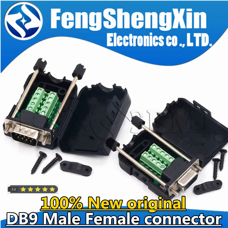 DB9 serial COM transfer-free solder terminals RS232 female connector with back side screw DIY
DB9 serial COM transfer-free solder terminals RS232 female connector with back side screw DIY