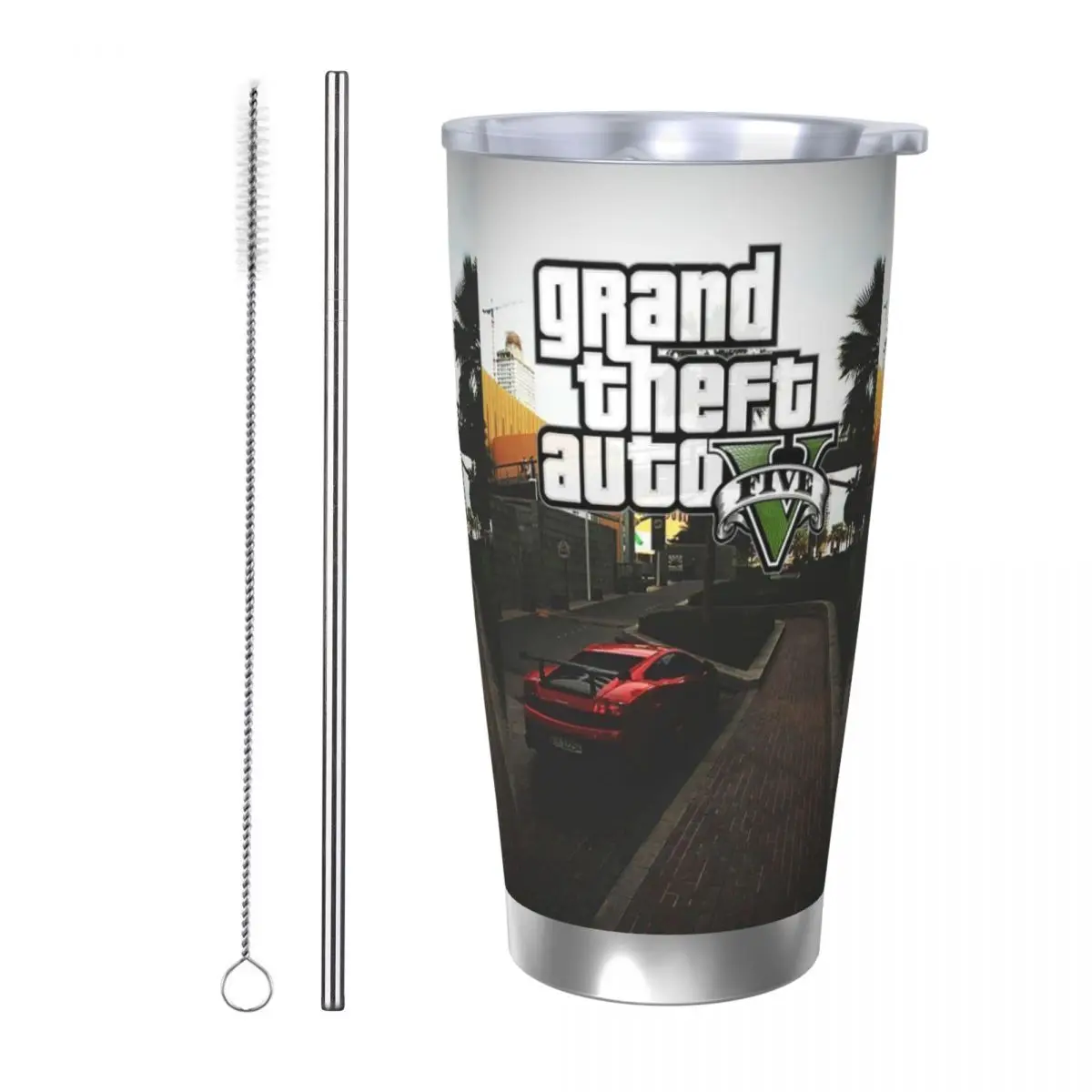 Grand Theft Auto Adventure Game GTA Стакан из нержавеющей стали с вакуумной изоляцией, термосоломинки для холодной бутылки с крышкой, 20 унций
Grand Theft Auto Adventure Game GTA Стакан из нержавеющей стали с вакуумной изоляцией, термосоломинки для холодной бутылки с крышкой, 20 унций