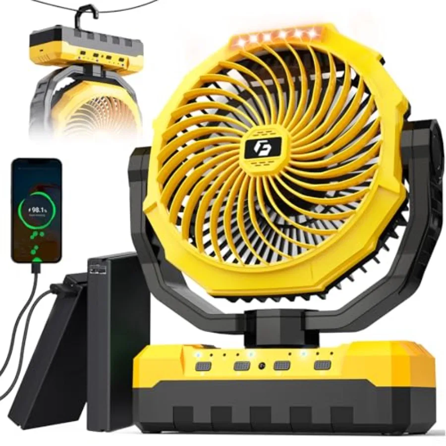 36000mAh Portable Camping Fan - 120HRS Rechargeable Fan with Detachable Battery with LED and Remote - 4 Speeds Battery Powered
36000mAh Portable Camping Fan - 120HRS Rechargeable Fan with Detachable Battery with LED and Remote - 4 Speeds Battery Powered