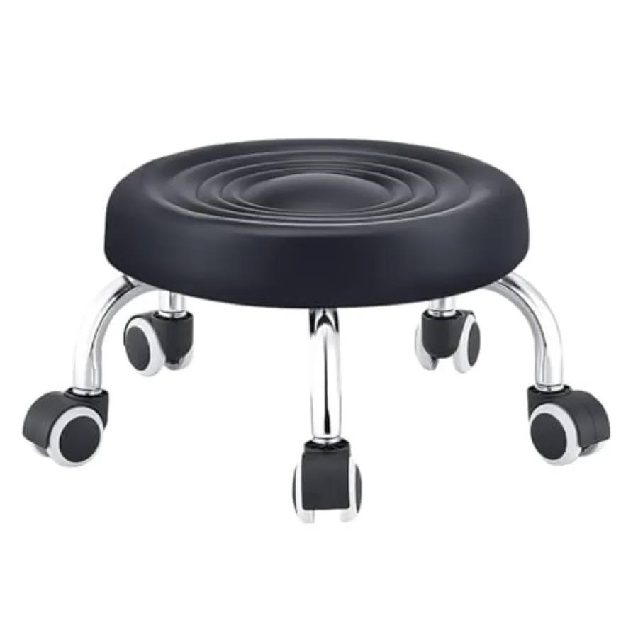 Rolling Low Stool with Wheels, Upholstered PU Leather Seat, 360° Swivel, Metal Frame for Home, Office, Studio, Pedicure, Nurser
Rolling Low Stool with Wheels, Upholstered PU Leather Seat, 360° Swivel, Metal Frame for Home, Office, Studio, Pedicure, Nurser
