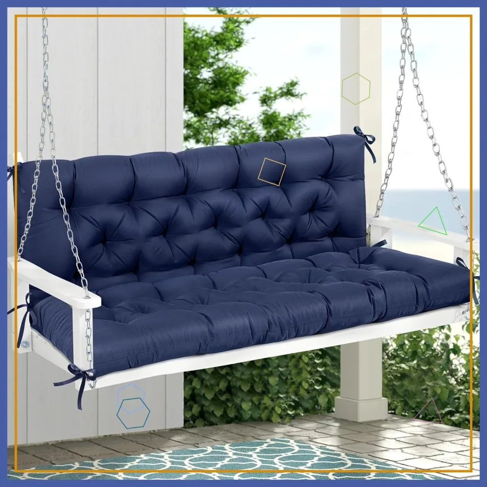 Outdoor Swing Cushion Set 60x40 Inch, Memory Foam Patio 2-3 Seater Replacement with Headrest, Blue
Outdoor Swing Cushion Set 60x40 Inch, Memory Foam Patio 2-3 Seater Replacement with Headrest, Blue