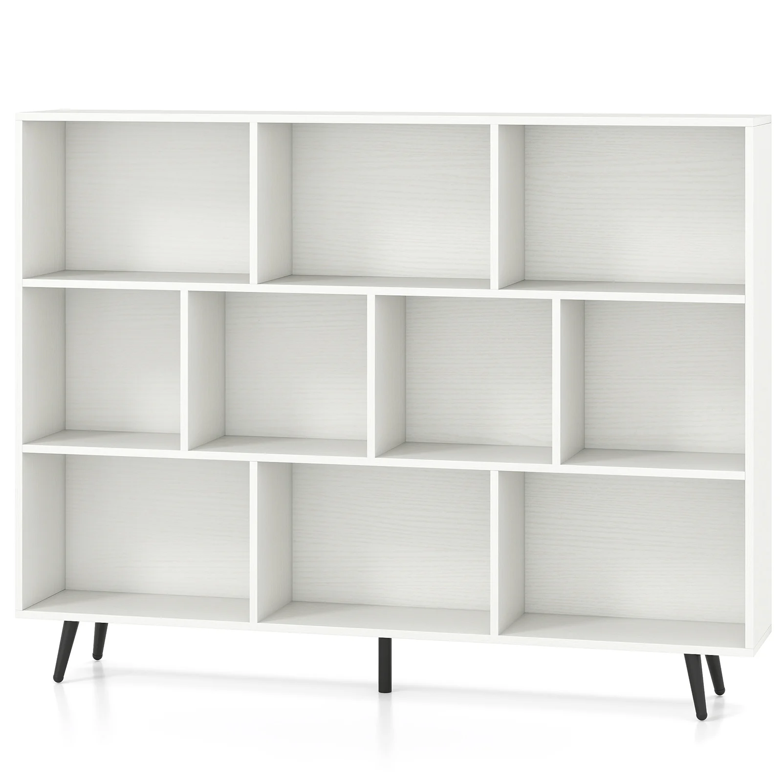 10 Cube Bookcase w/ 5 Metal Legs 2 Anti-tip Devices Display Cabinet Rack
10 Cube Bookcase w/ 5 Metal Legs 2 Anti-tip Devices Display Cabinet Rack