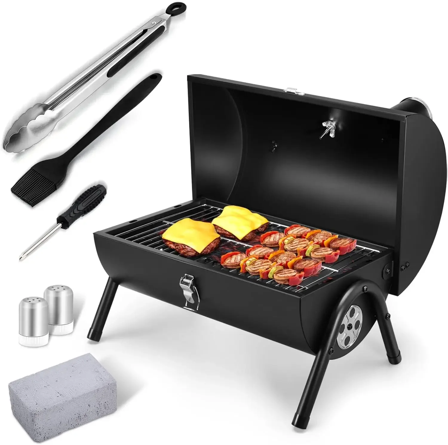 Portable Charcoal Grill Set, Tabletop BBQ with Tools for Outdoor Camping, Backyard Party, Heavy Duty, Thermometer & Chimney
Portable Charcoal Grill Set, Tabletop BBQ with Tools for Outdoor Camping, Backyard Party, Heavy Duty, Thermometer & Chimney