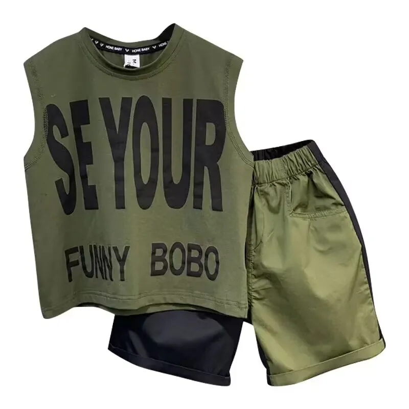 Boys Summer Clothing Set New Fashionable Kids Baby Vest Suit Children's Cool and Handsome Thin T-shirt Shorts Set
Boys Summer Clothing Set New Fashionable Kids Baby Vest Suit Children's Cool and Handsome Thin T-shirt Shorts Set