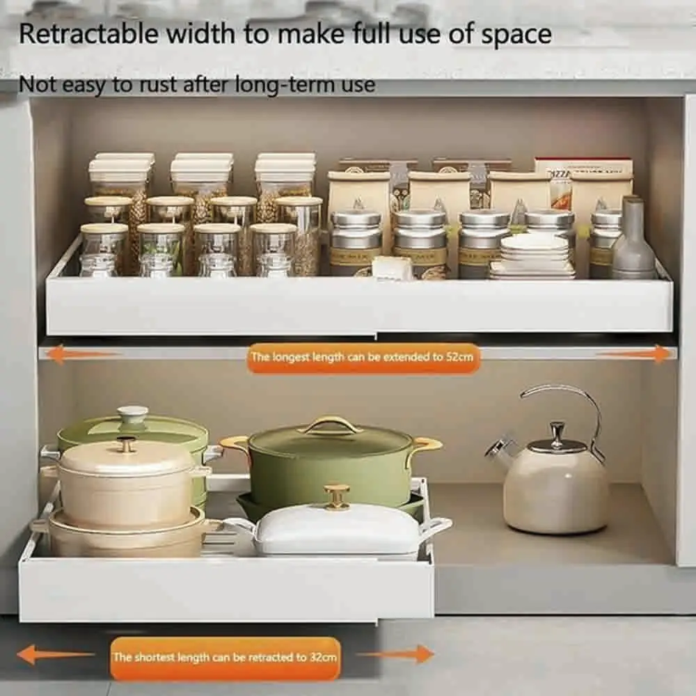 Pull Out Cabinet Organizer, Expandable Slide Out Cabinet Organizer, Pull Out Drawers for Cabinets, No Drilli with Adhesive Tape
Pull Out Cabinet Organizer, Expandable Slide Out Cabinet Organizer, Pull Out Drawers for Cabinets, No Drilli with Adhesive Tape