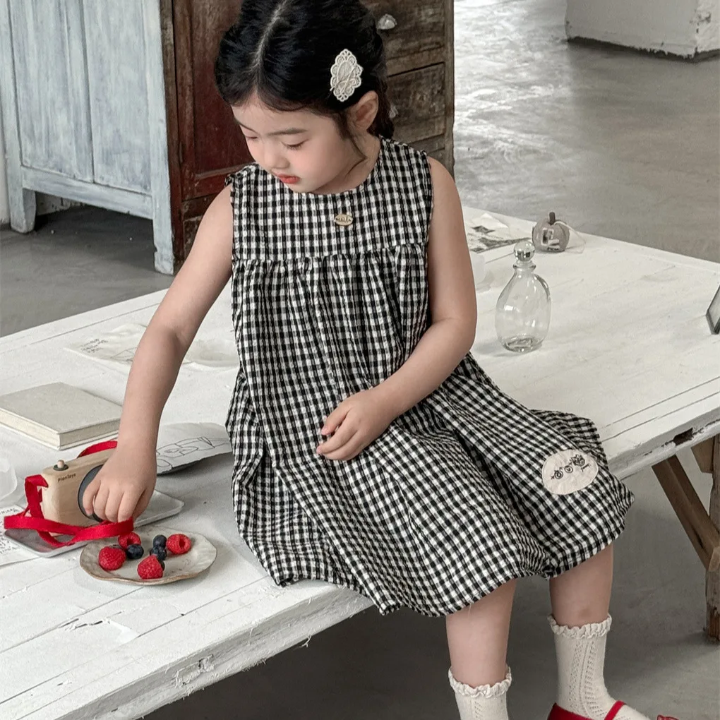 Children Baby Girl Plaid Sleeveless Dress Fashion Summer Korean Little Girl Cotton Dresses Holiday Toddler Clothing Kids Clothes
Children Baby Girl Plaid Sleeveless Dress Fashion Summer Korean Little Girl Cotton Dresses Holiday Toddler Clothing Kids Clothes
