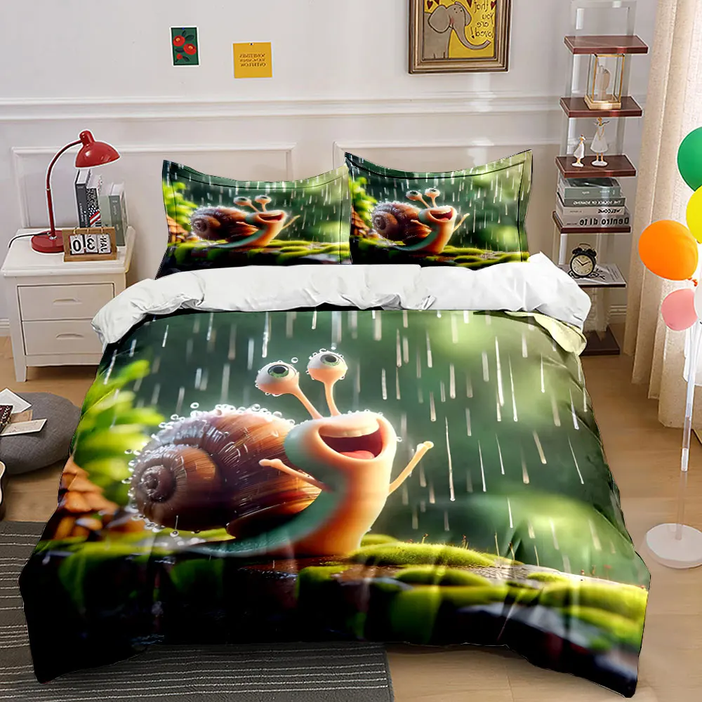 Cheerful snail enjoying raindrops Print Bedding Set 1 Duvet Cover 2 Pillowcases for Adult and Children Luxury Gift Full Size
Cheerful snail enjoying raindrops Print Bedding Set 1 Duvet Cover 2 Pillowcases for Adult and Children Luxury Gift Full Size