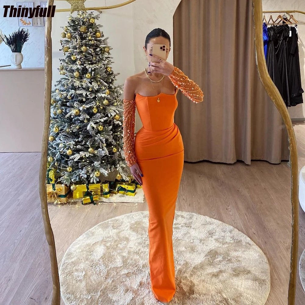 Thinyfull Mermaid Simple Evening Dresses Long Detachable Sleeves Sequin Prom Dress Satin Formal Occasion Gowns Robe De Soirée
Thinyfull Mermaid Simple Evening Dresses Long Detachable Sleeves Sequin Prom Dress Satin Formal Occasion Gowns Robe De Soirée