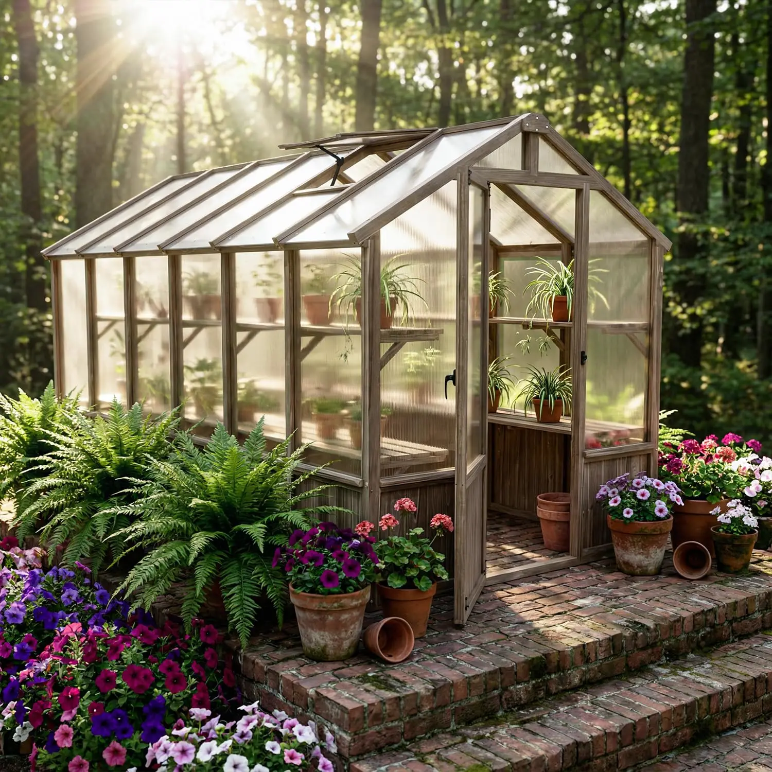 6x12FT Cedar Wood Greenhouse 6MM Polycarbonate Panel Adjustable Vents Walk in Kit Backyard Garden, Custom
6x12FT Cedar Wood Greenhouse 6MM Polycarbonate Panel Adjustable Vents Walk in Kit Backyard Garden, Custom