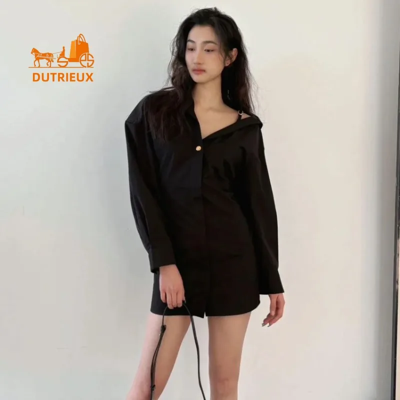 Fashion Spring Off-shoulder Shirt Dress Women,Summer Pure Cotton Long-sleeved Short Skirt,daily Travel Holiday Beach Dress Women
Fashion Spring Off-shoulder Shirt Dress Women,Summer Pure Cotton Long-sleeved Short Skirt,daily Travel Holiday Beach Dress Women