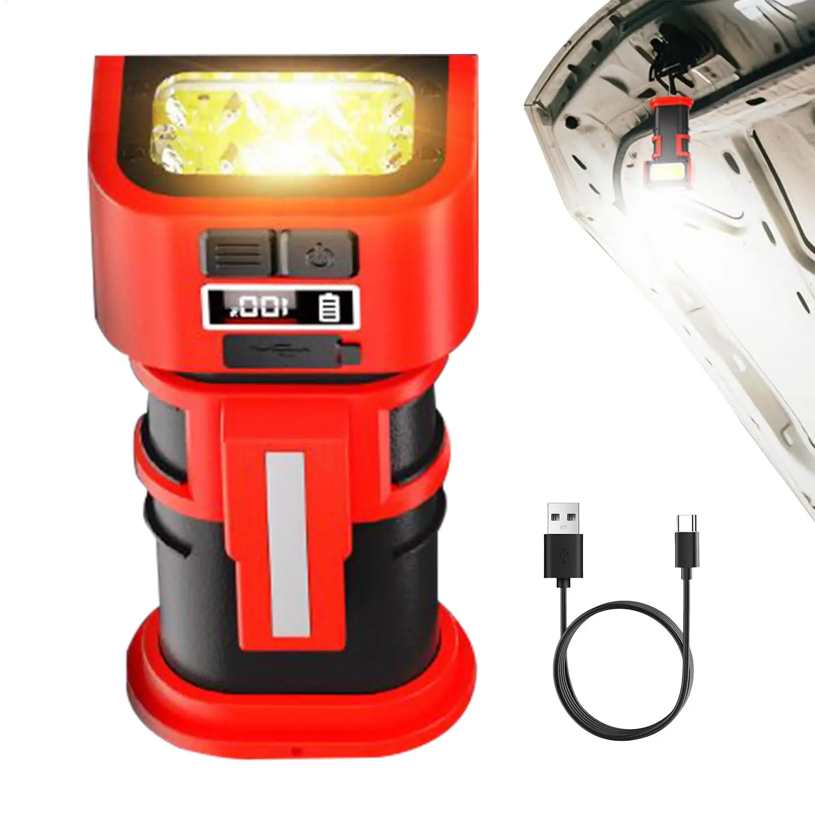 Automotive Work Light 180-degree Rotate Portable Work Light Type-C Charging Double Hooks Digital Display Lamp For Detailing
Automotive Work Light 180-degree Rotate Portable Work Light Type-C Charging Double Hooks Digital Display Lamp For Detailing