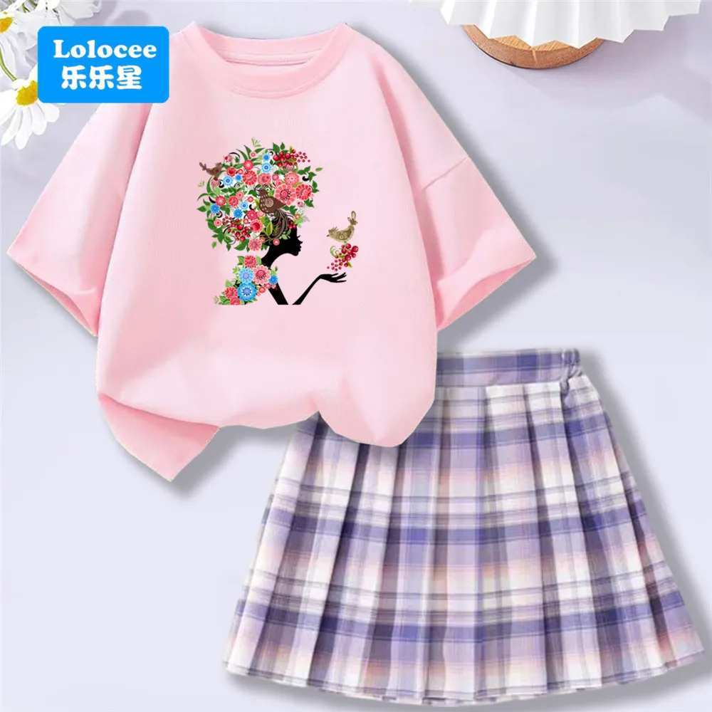 Летний наряд для девочек, новинка 2025 года, хлопковая футболка с цветочным принтом и клетчатая юбка для девочек, комплект из 2 предметов, комплект студенческой модной одежды
Летний наряд для девочек, новинка 2025 года, хлопковая футболка с цветочным принтом и клетчатая юбка для девочек, комплект из 2 предметов, комплект студенческой модной одежды
