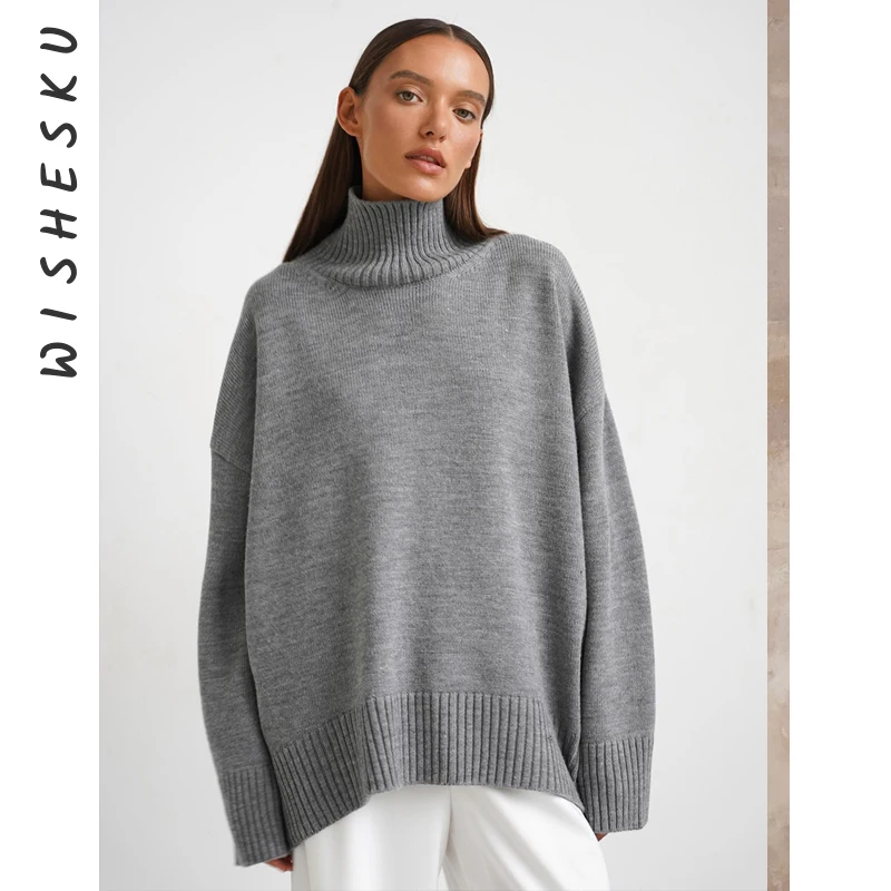 Женские однотонные повседневные свитера в стиле ретро с длинными рукавами, мешковатые вязаные пуловеры, топ 2021, осень-зима, элегантная одежда Y2K 
Женские однотонные повседневные свитера в стиле ретро с длинными рукавами, мешковатые вязаные пуловеры, топ 2021, осень-зима, элегантная одежда Y2K