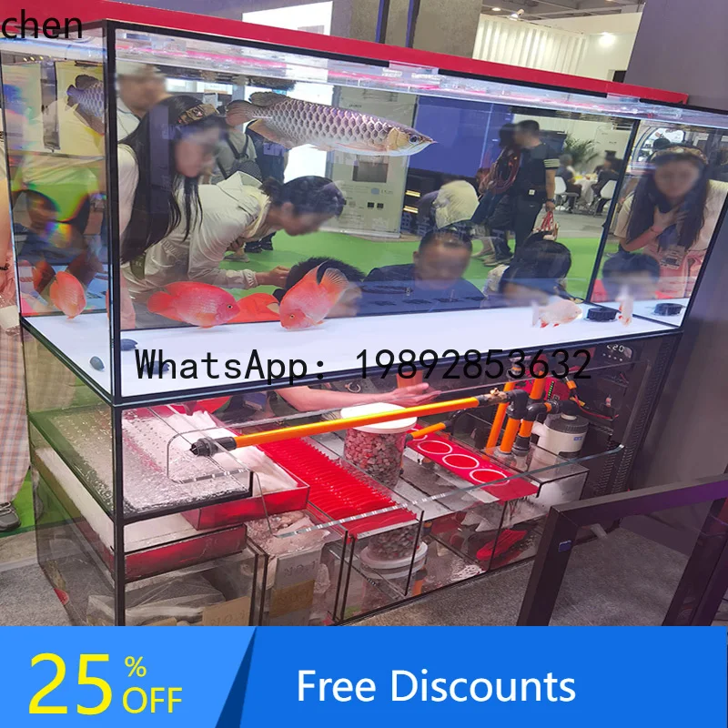 tank without pipe fittings bottom filter fish tank medium and large screen ultra-white glass goldfish tank double layer
tank without pipe fittings bottom filter fish tank medium and large screen ultra-white glass goldfish tank double layer