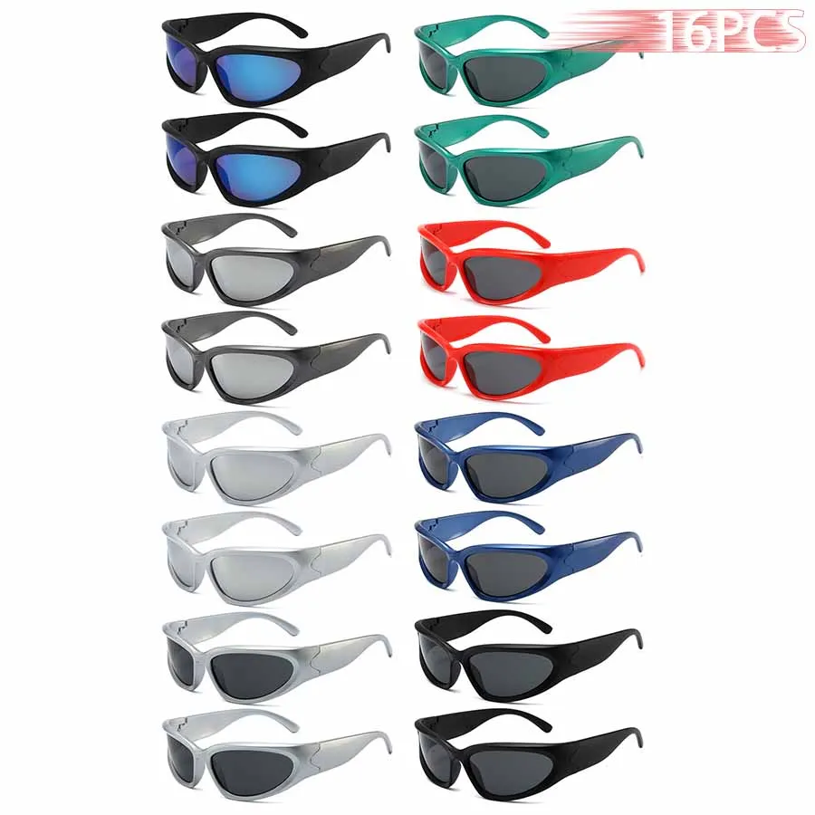 16PCS Y2k Classic Punk Around Vintage Sunglasses Women Men Luxury Brand Designer Sun Glasses Fashion Sport Eyewear UV400 Goggles
16PCS Y2k Classic Punk Around Vintage Sunglasses Women Men Luxury Brand Designer Sun Glasses Fashion Sport Eyewear UV400 Goggles