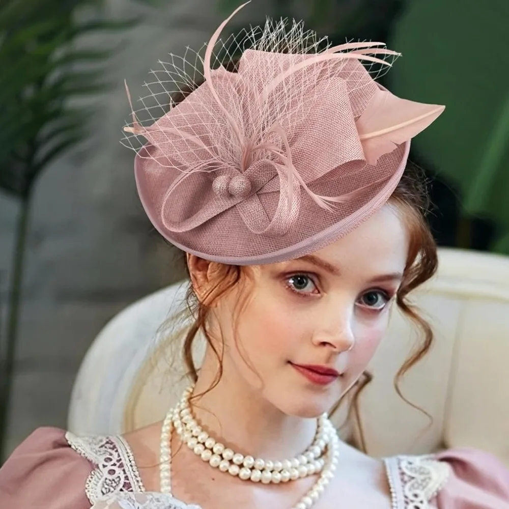 Fashionable Elegant Women's Charm Headband Retro Tea Party Headwear Elegant Feather Top Hat Linen Veil Headwear
Fashionable Elegant Women's Charm Headband Retro Tea Party Headwear Elegant Feather Top Hat Linen Veil Headwear