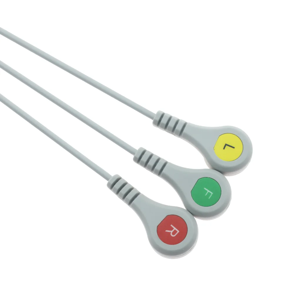 CAS Compatible Direct-Connect Cable Lead Wire with 3 Leads Snap Connector IEC Standard for Medical Patient Monitors 
CAS Compatible Direct-Connect Cable Lead Wire with 3 Leads Snap Connector IEC Standard for Medical Patient Monitors