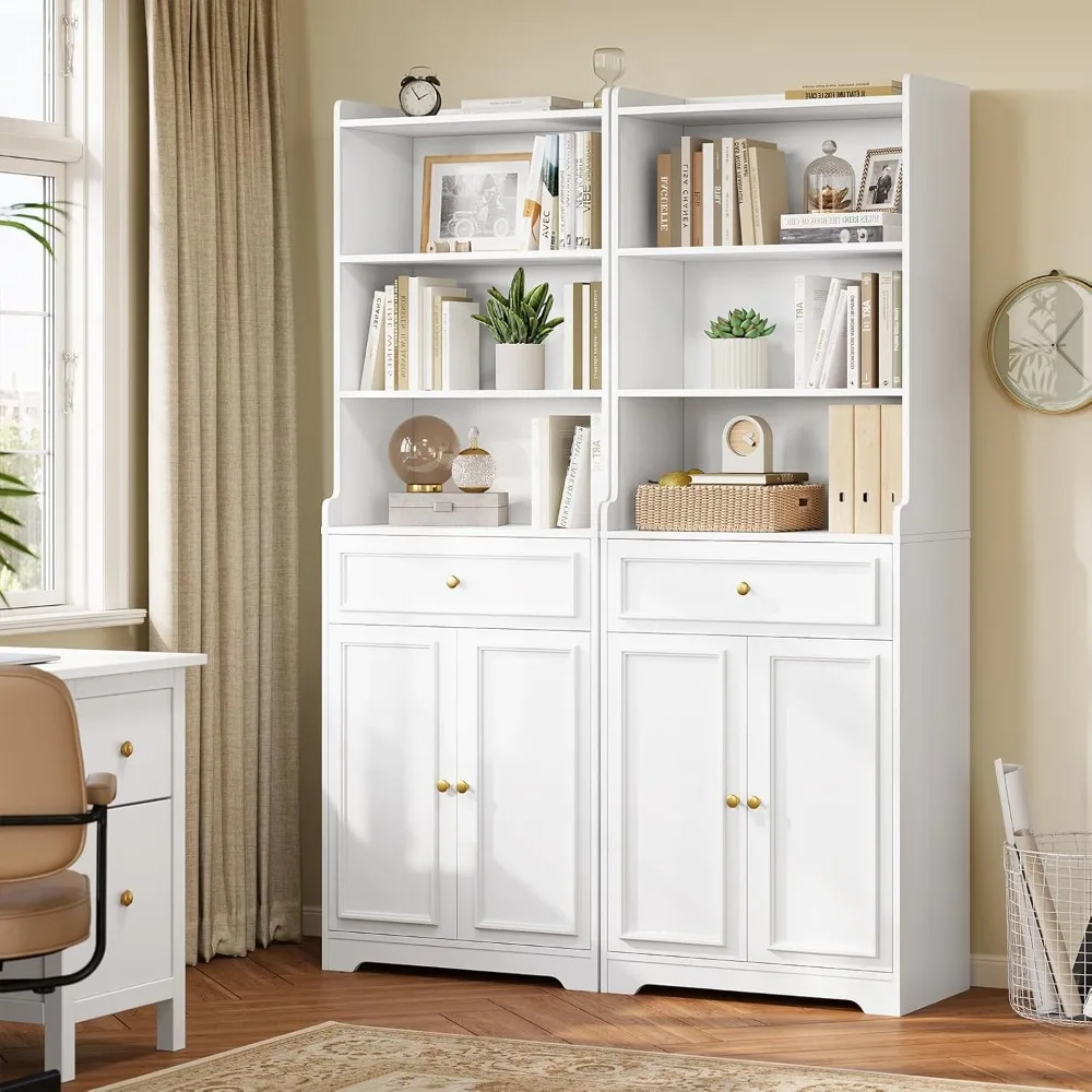 Bookcase Set of 2 with Drawer and Doors 73.23''Bookshelf with Storage Shelves Freestanding Storage Cabinet with Space Storage
Bookcase Set of 2 with Drawer and Doors 73.23''Bookshelf with Storage Shelves Freestanding Storage Cabinet with Space Storage