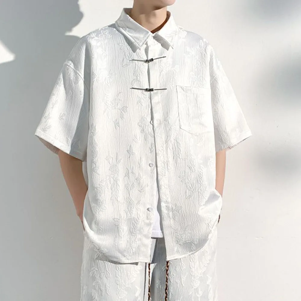Chinese Short-Sleeved Shirt For Men 2024 Summer Loose Disc Button Jacquard Design High Quality Retro Original Color Shirt Unisex
Chinese Short-Sleeved Shirt For Men 2024 Summer Loose Disc Button Jacquard Design High Quality Retro Original Color Shirt Unisex