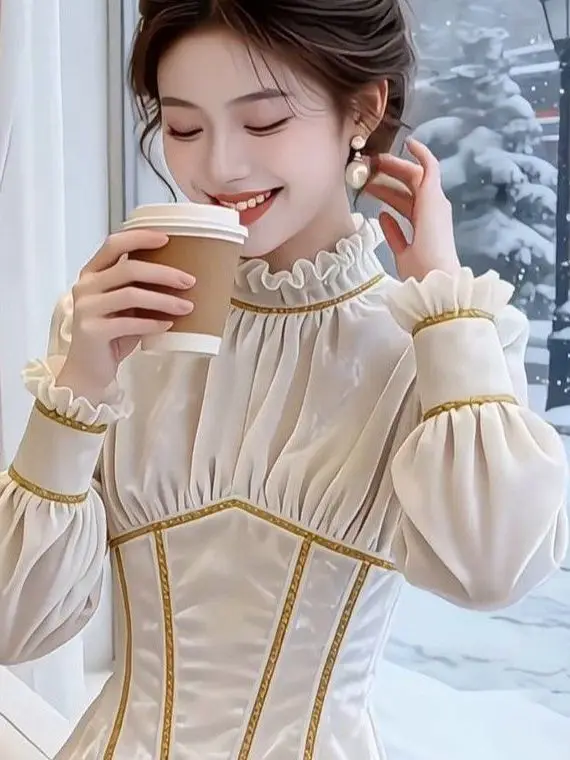 Elegant White Velvet Shirt Women's Fashionable Versatile Base Layer Shirt Luxury Sensation Spring 2026 Skin-friendly Breathable
Elegant White Velvet Shirt Women's Fashionable Versatile Base Layer Shirt Luxury Sensation Spring 2026 Skin-friendly Breathable