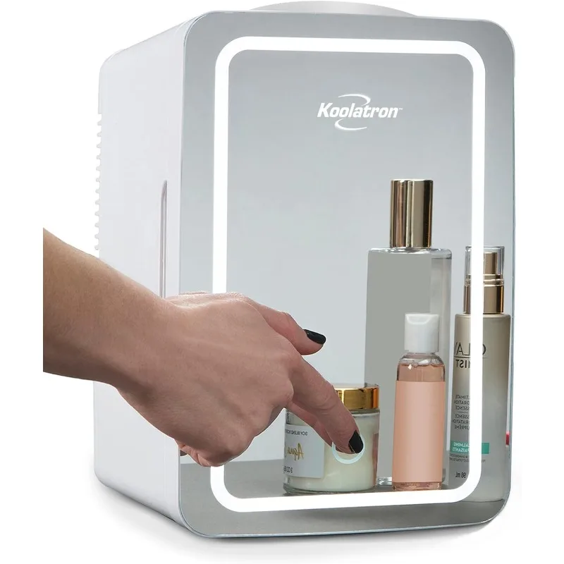 Koolatron Cosmetics Fridge w/Lighted Makeup Mirror, 6L Portable Skincare Refrigerator w/LED Ring Light, 12VDC and 110V AC Cords
Koolatron Cosmetics Fridge w/Lighted Makeup Mirror, 6L Portable Skincare Refrigerator w/LED Ring Light, 12VDC and 110V AC Cords
