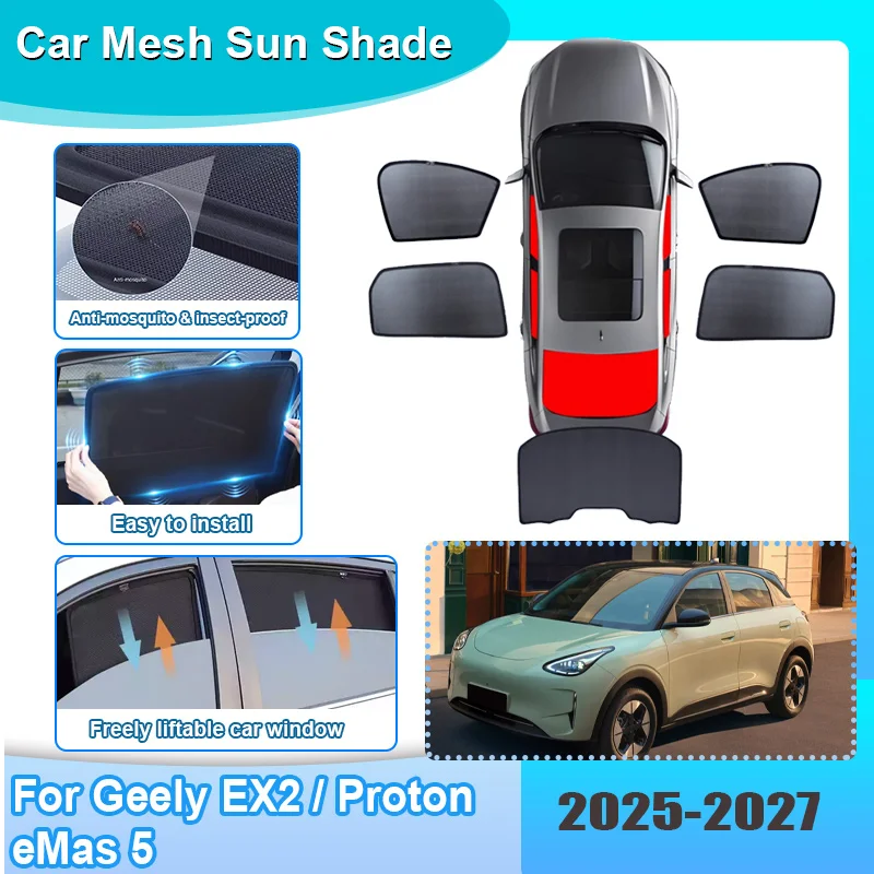 Car Window Sunshade For Geely EX2 Proton eMas 5 E22H 2025 2026 2027 Visor Mesh Blocks UV Rays Windshield Curtain Car Accessories
Car Window Sunshade For Geely EX2 Proton eMas 5 E22H 2025 2026 2027 Visor Mesh Blocks UV Rays Windshield Curtain Car Accessories