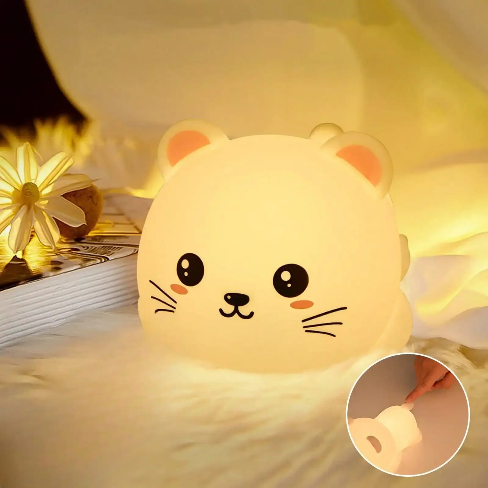 Cute Silicone Cat Night Light, dimmable & squishy. Lovely kawaii decor and sweet gift for bedroom & nursery.
Cute Silicone Cat Night Light, dimmable & squishy. Lovely kawaii decor and sweet gift for bedroom & nursery.