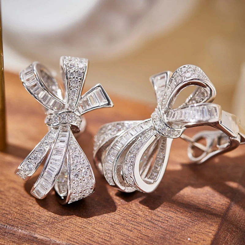 Hot Brand Pure 925 Sterling Silver Jewelry Bowknot Earrings Lovely Clips Design Wedding Fashion Party Silver Cute Earrings
Hot Brand Pure 925 Sterling Silver Jewelry Bowknot Earrings Lovely Clips Design Wedding Fashion Party Silver Cute Earrings