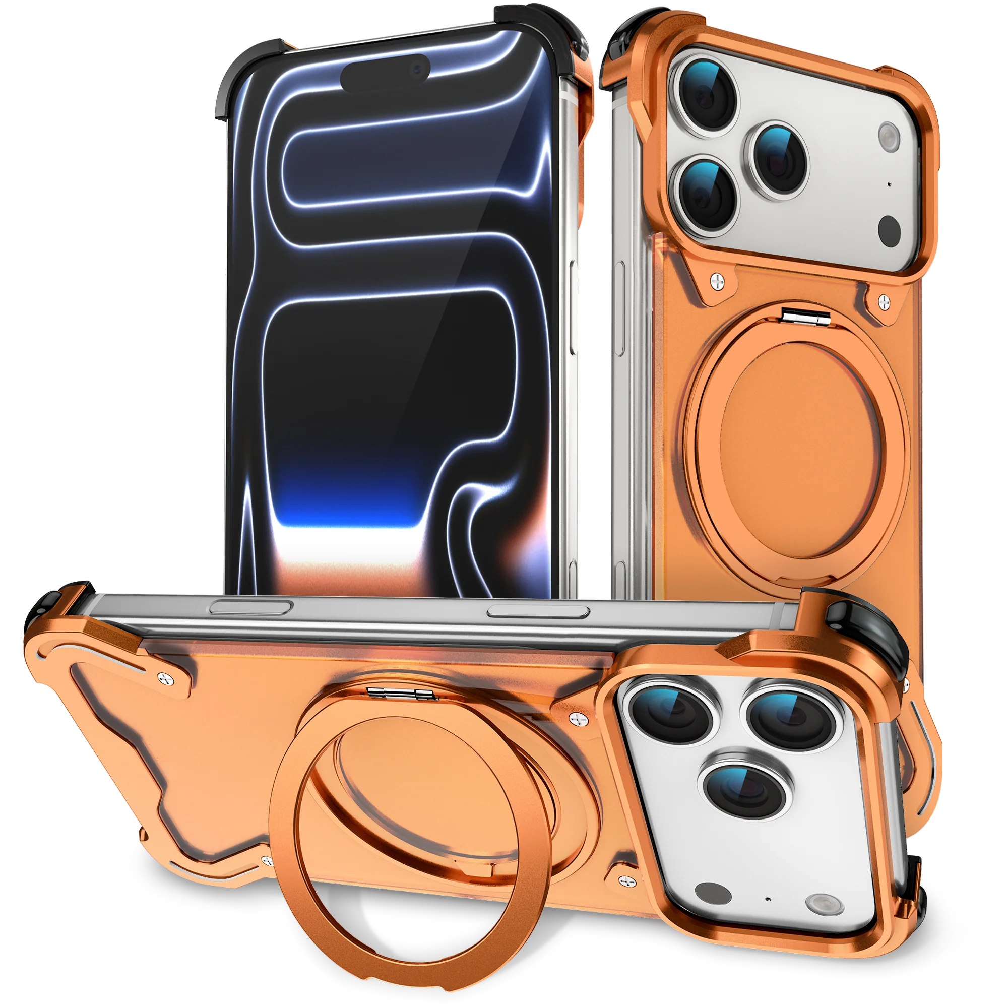 360° Rotating Magnetic Stand Titanium Alloy Edgeless Case for IPhone 17 Pro Max 16 15 Quad corner Shockproof Slim Bracket Cover
360° Rotating Magnetic Stand Titanium Alloy Edgeless Case for IPhone 17 Pro Max 16 15 Quad corner Shockproof Slim Bracket Cover