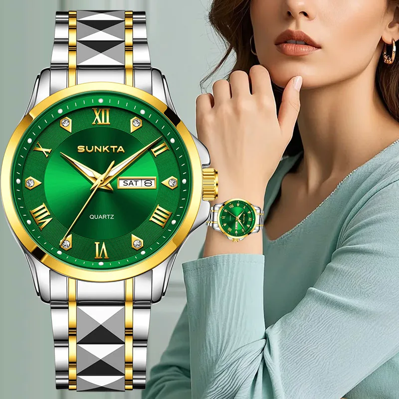 SUNKTA Women's Quartz Wristwatch Elegant Fashion Waterproof Luminous Watch For Women Creative Green Diamond Dial Ladies Watches
SUNKTA Women's Quartz Wristwatch Elegant Fashion Waterproof Luminous Watch For Women Creative Green Diamond Dial Ladies Watches