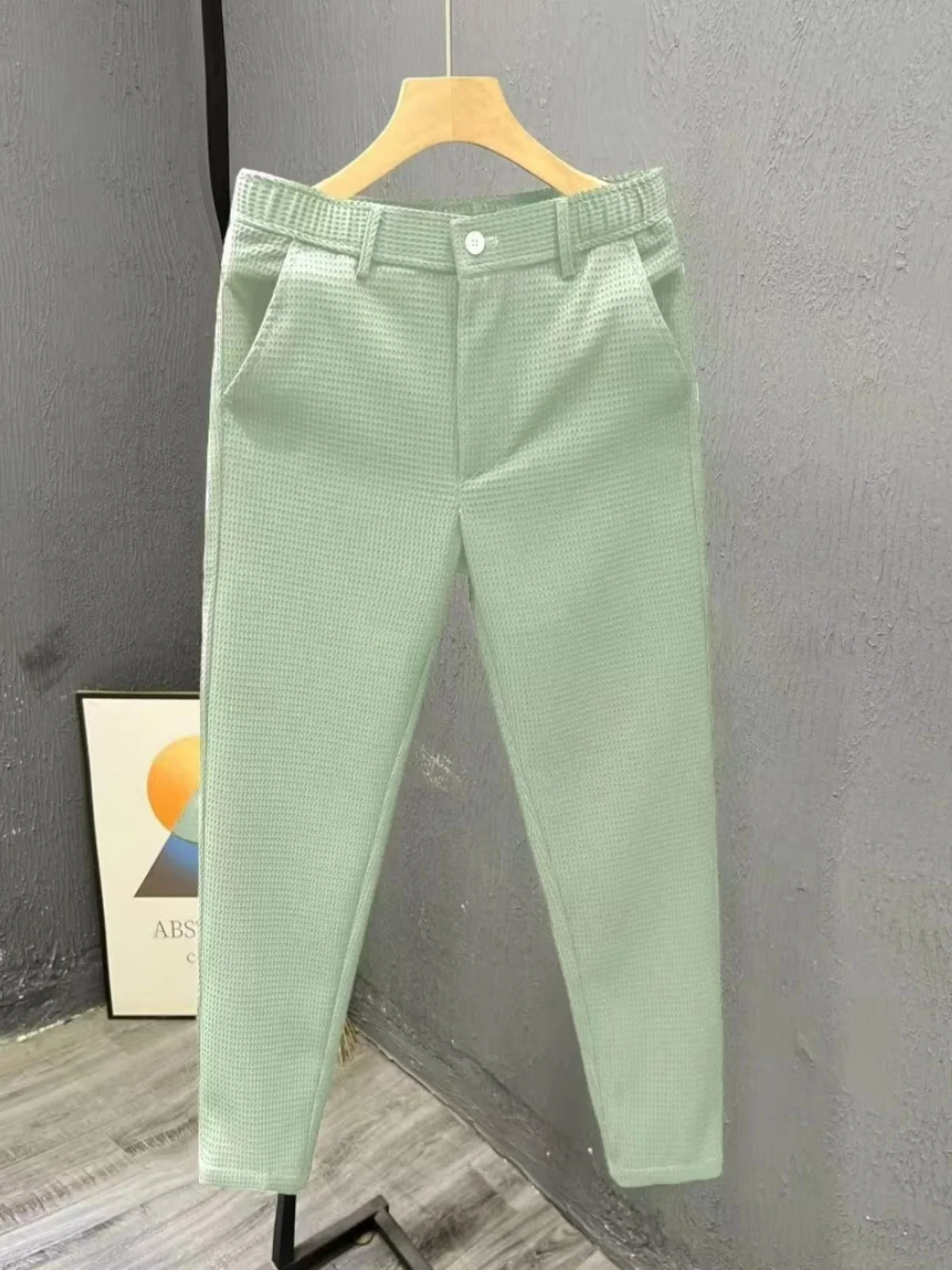 Korean Sle Summer Casual Men's Slim Fit Straight Leg Pants Tweed Pattern Nine Points Suit Casual Pants Faionable Youth
Korean Sle Summer Casual Men's Slim Fit Straight Leg Pants Tweed Pattern Nine Points Suit Casual Pants Faionable Youth