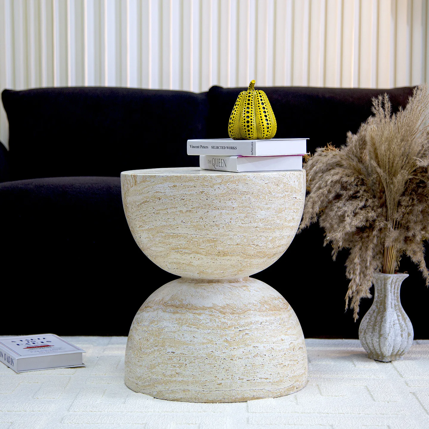 Very simple imitation travertine texture sofa side few apartment B & B living room creative art coffee table modern balcony corn
Very simple imitation travertine texture sofa side few apartment B & B living room creative art coffee table modern balcony corn