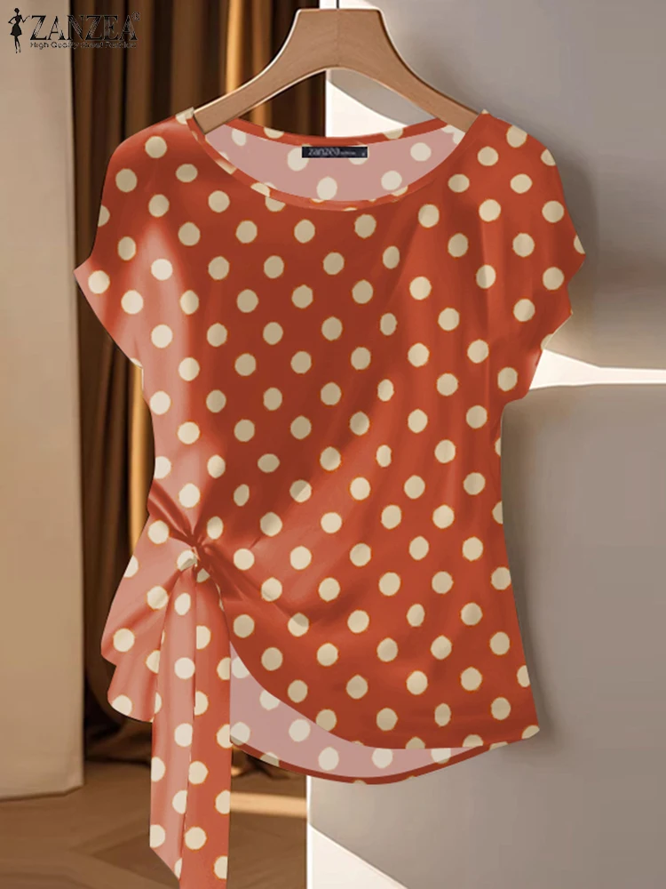 Elegant Women Blouse ZANZEA Office OL Summer Tops 2025 Casual Knotted Short Sleeve Shirt Polka Dot Printed Loose Bohemian Blusas
Elegant Women Blouse ZANZEA Office OL Summer Tops 2025 Casual Knotted Short Sleeve Shirt Polka Dot Printed Loose Bohemian Blusas
