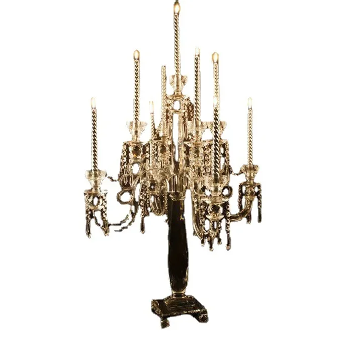 Multi-head tabletop ornament K9 crystal candlestick export products wedding props road wax table 
Multi-head tabletop ornament K9 crystal candlestick export products wedding props road wax table
