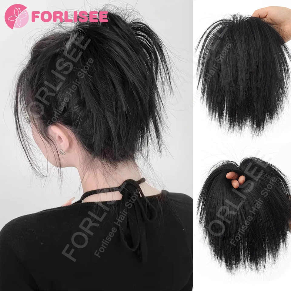 Synthetic Bun Hair Scrunchies Short Straight Elastic Rubber Band Hair Bun Fluffy Easy to Style Suitable for Women Daily Use
Synthetic Bun Hair Scrunchies Short Straight Elastic Rubber Band Hair Bun Fluffy Easy to Style Suitable for Women Daily Use