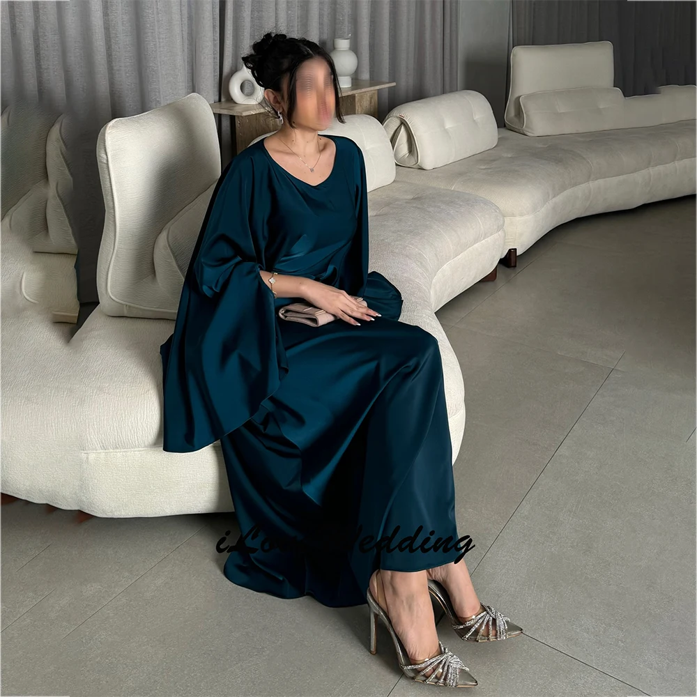 Elegant Satin Two-Piece Gown Prom Dresses Cape Sleeves Round Neck Customized Formal Evening vestidos de gala for Wedding 2025
Elegant Satin Two-Piece Gown Prom Dresses Cape Sleeves Round Neck Customized Formal Evening vestidos de gala for Wedding 2025
