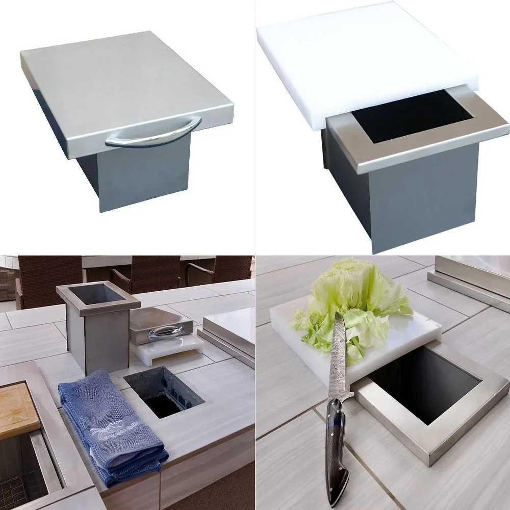 Stainless Steel Trash Chute and Cutting Board Combo Heavy Duty 304 Commercial Grade Outdoor Kitchen BBQ Island Accessory for Bu
Stainless Steel Trash Chute and Cutting Board Combo Heavy Duty 304 Commercial Grade Outdoor Kitchen BBQ Island Accessory for Bu