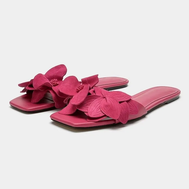 Women's Slippers Flower Flat Slippers Summer Plus Size Casual Beach Shoes Solid Color Open Toe Sandals Designer Outdoor Slippers
Women's Slippers Flower Flat Slippers Summer Plus Size Casual Beach Shoes Solid Color Open Toe Sandals Designer Outdoor Slippers