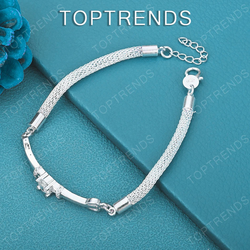 New 925 Sterling Silver Mesh Chain Bracelet For Men Women Luxury Classic Zircon Jewelry Birthday Christmas Party Gift Accessorie
New 925 Sterling Silver Mesh Chain Bracelet For Men Women Luxury Classic Zircon Jewelry Birthday Christmas Party Gift Accessorie