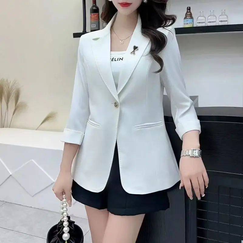 Faionable Slim Fit Single Button Thin Seven Sve Women's Spring Summer New Sle Commute Sle Color Jaet
Faionable Slim Fit Single Button Thin Seven Sve Women's Spring Summer New Sle Commute Sle Color Jaet