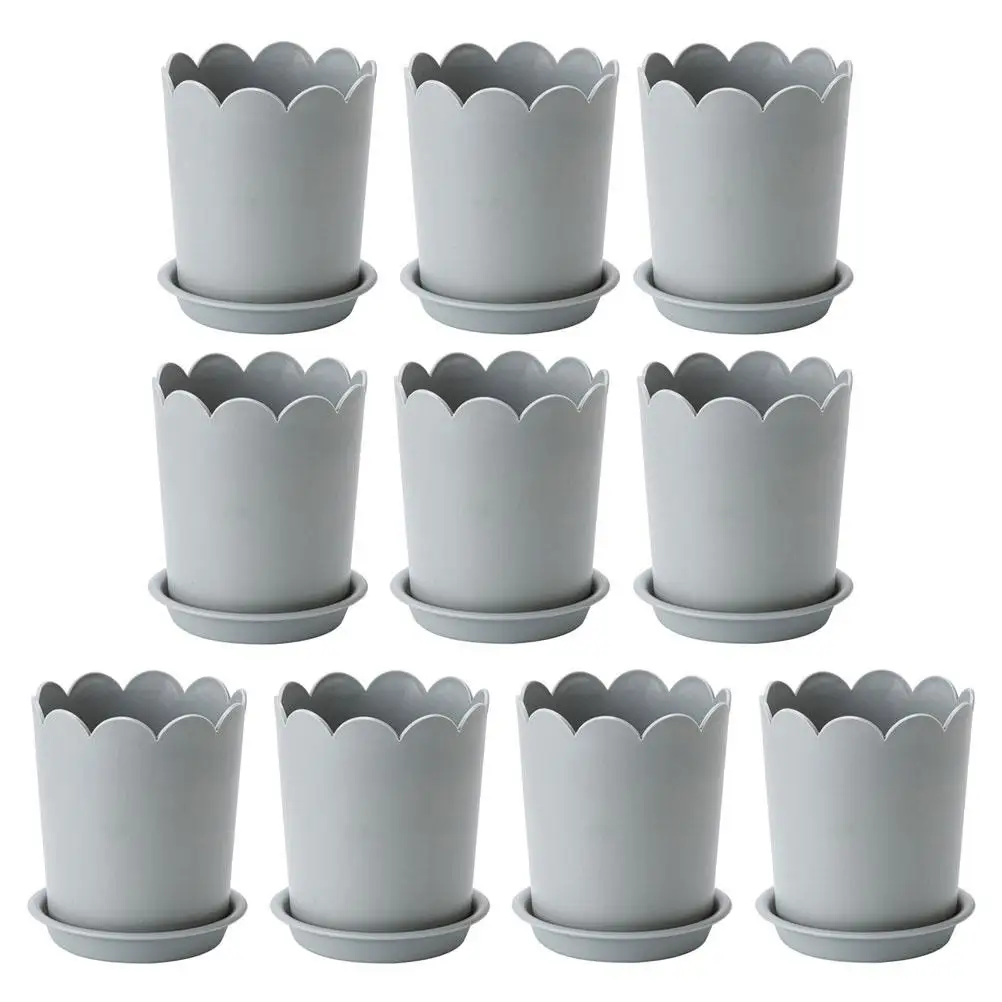 Plastic Flower Pots 10 Sets Rose Planters Grey Scallop Edge Stackable Breathable Garden Small Office Balcony Patios
Plastic Flower Pots 10 Sets Rose Planters Grey Scallop Edge Stackable Breathable Garden Small Office Balcony Patios
