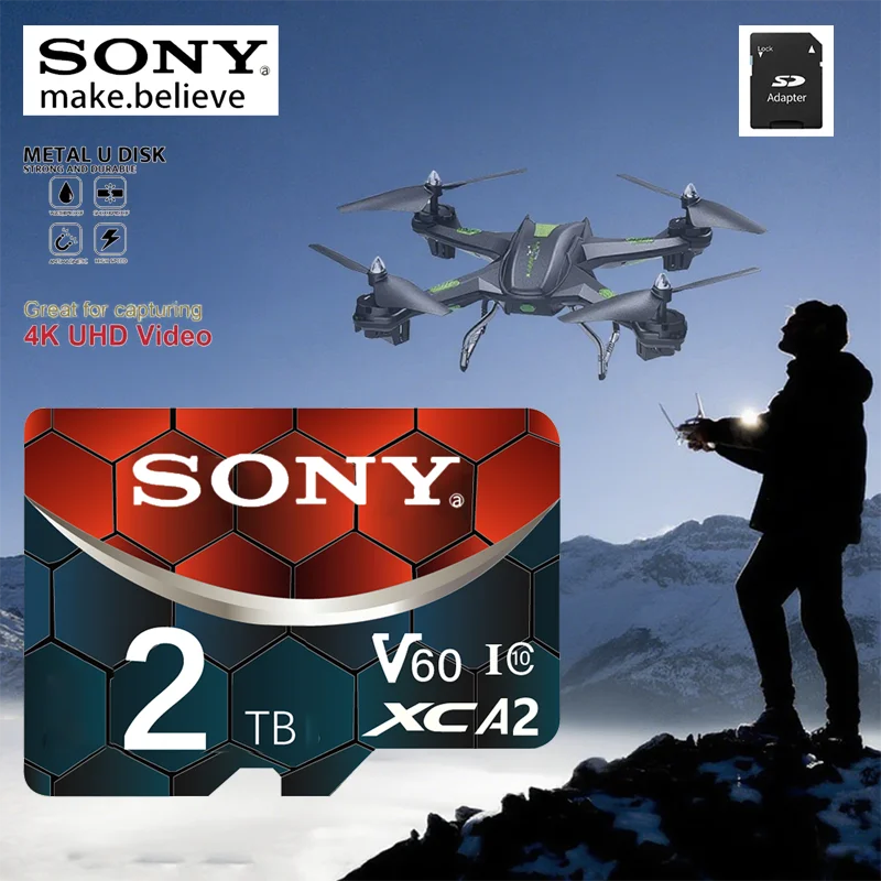 Sony 2TB A2 Class10 Micro SD Card 4K UHSI V60 TF Memory Card for Mobile Phone PC Camera Speaker 128GB 256GB 512GB 1TB
Sony 2TB A2 Class10 Micro SD Card 4K UHSI V60 TF Memory Card for Mobile Phone PC Camera Speaker 128GB 256GB 512GB 1TB