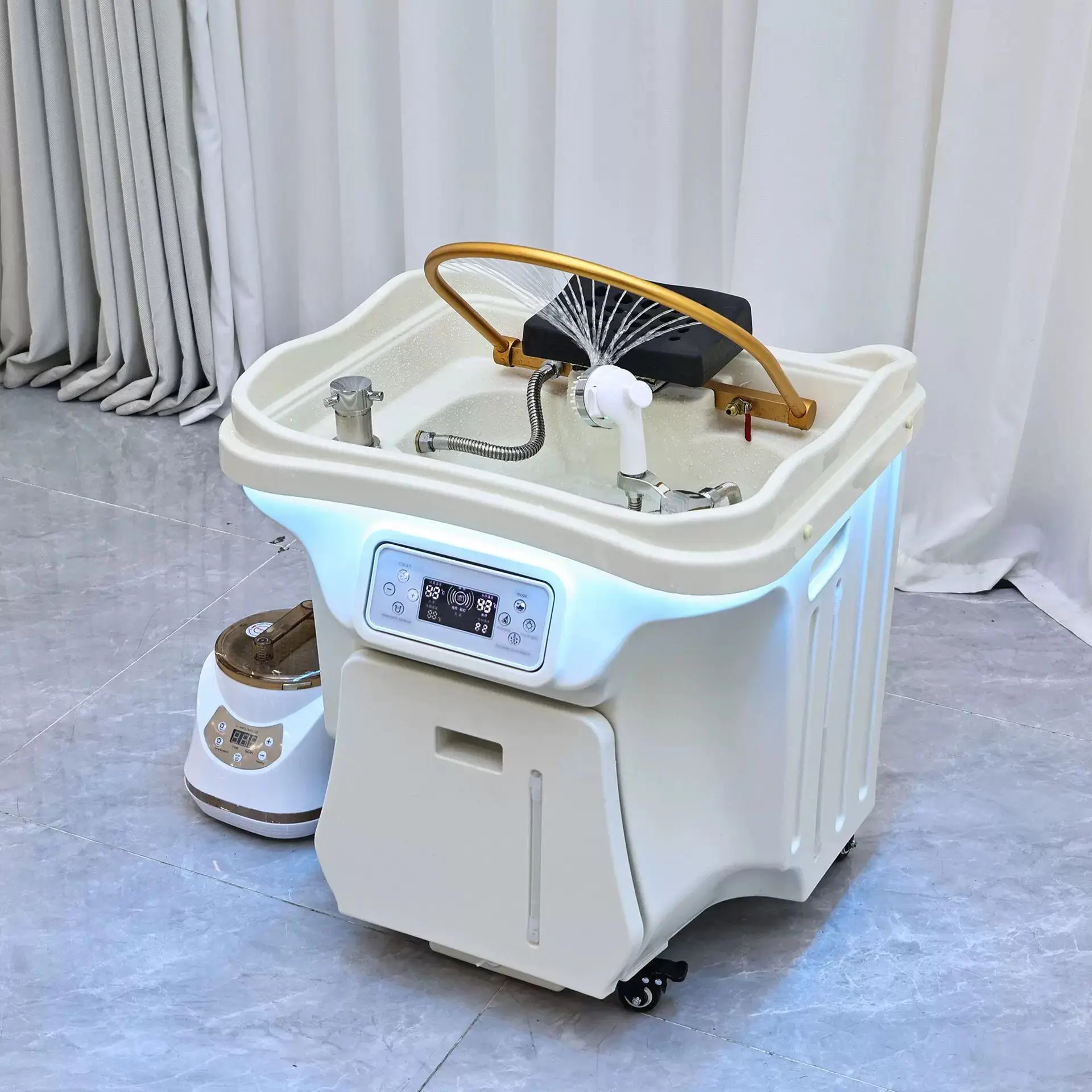 * Portable Mobile Shampoo Basin Hair Washing Sink with Waste Water Bucket Water tank Heater for Sale
* Portable Mobile Shampoo Basin Hair Washing Sink with Waste Water Bucket Water tank Heater for Sale