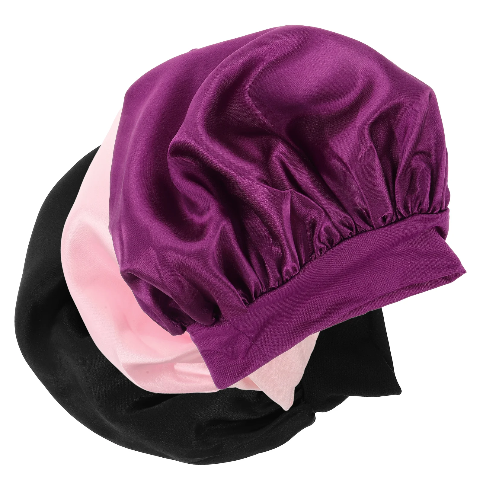3Pc Children Satin Sleep Bonnet Elastic Wide Band Round Sleep Hair Care Hat for Children 1pc each in Purple
3Pc Children Satin Sleep Bonnet Elastic Wide Band Round Sleep Hair Care Hat for Children 1pc each in Purple