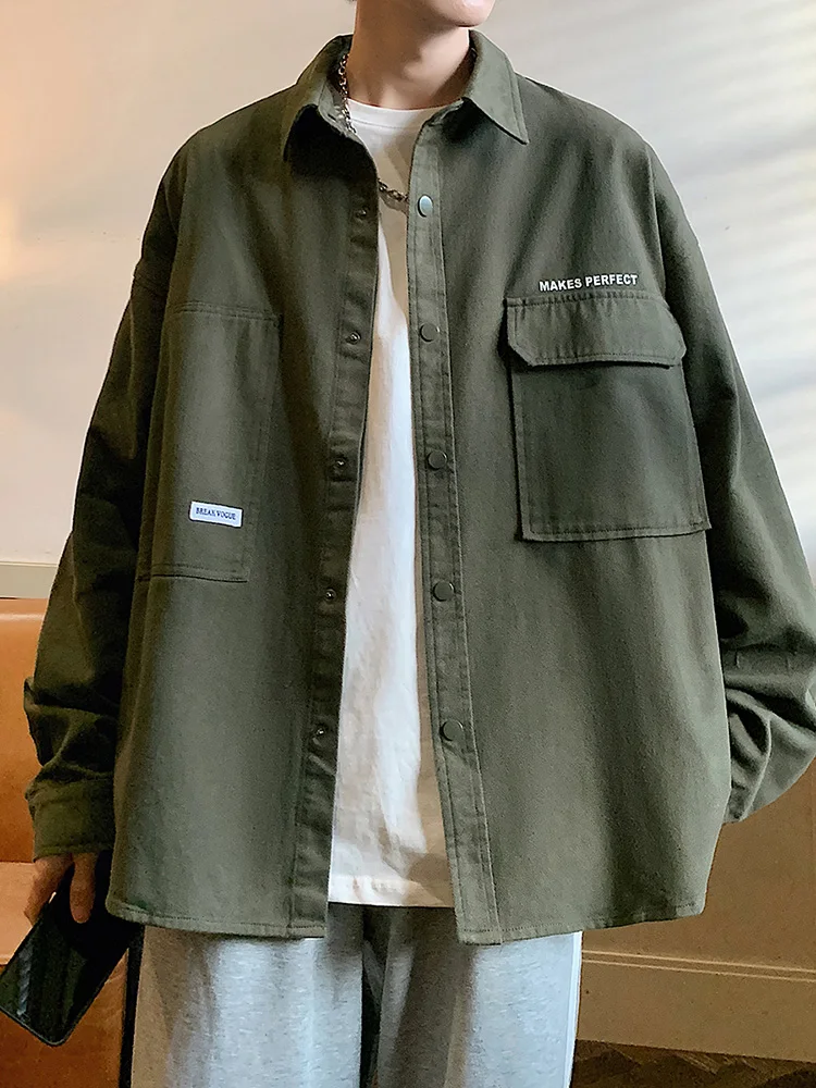 Loose Fit Long Sve Workwear irt Men's Casual Thin Spring Autumn Japanese Retro Sle Youth ular Button up irt
Loose Fit Long Sve Workwear irt Men's Casual Thin Spring Autumn Japanese Retro Sle Youth ular Button up irt