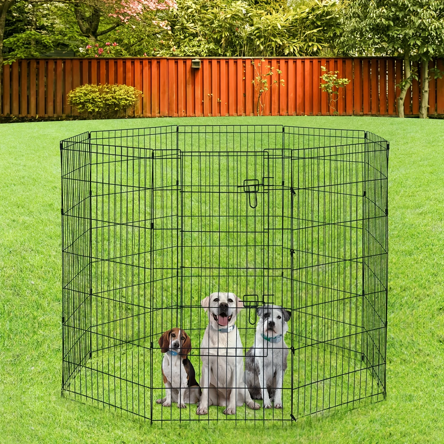 24/30/36/42/48 (H) Inches Pet Playpens for Dogs, Foldable Metal Wire Pet Fence Barrier, Indoor Outdoor Dog Gate for Large, Medium And Small Pets
24/30/36/42/48 (H) Inches Pet Playpens for Dogs, Foldable Metal Wire Pet Fence Barrier, Indoor Outdoor Dog Gate for Large, Medium And Small Pets